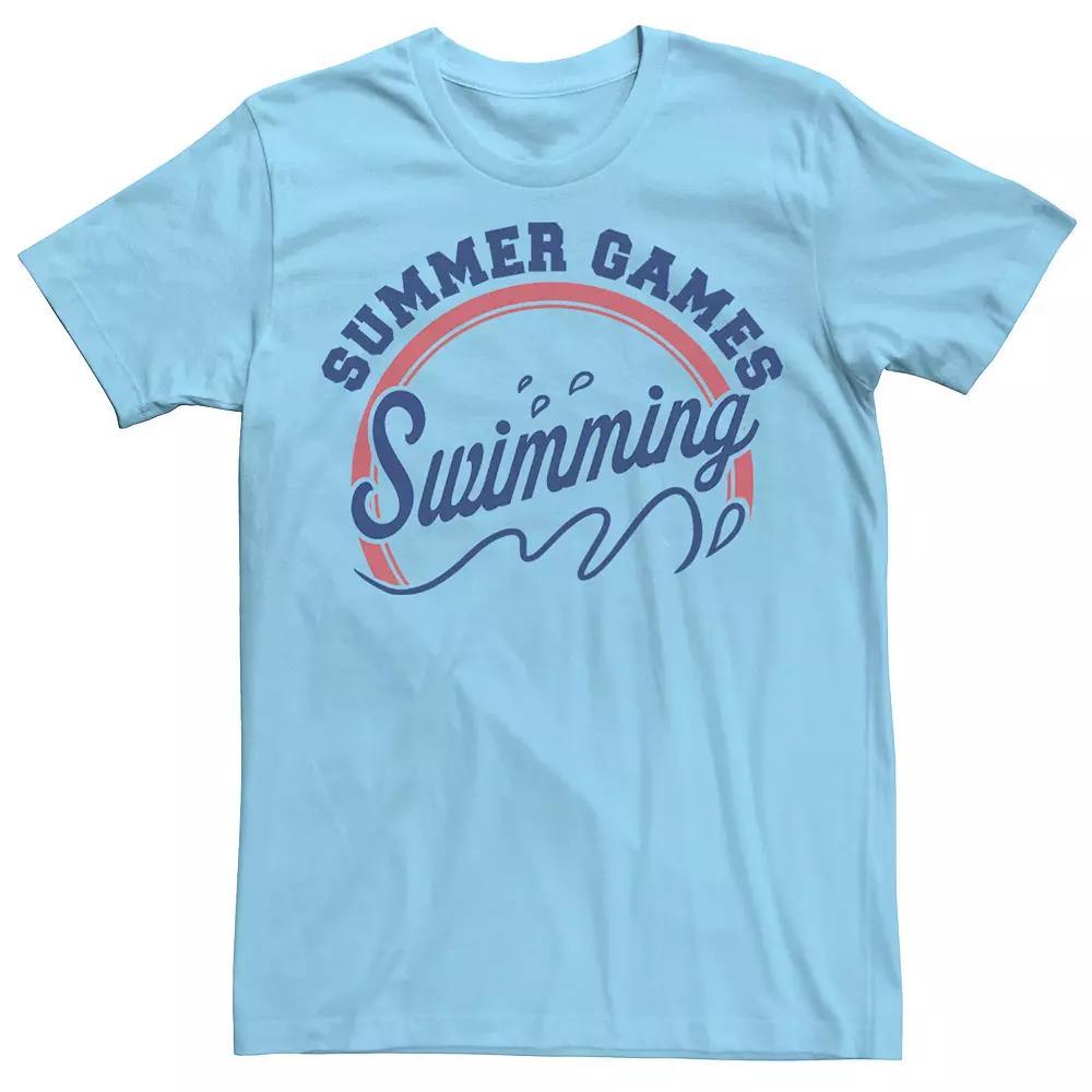 Men's Summer Games Swimming Tee, Size: Large, Light Blue Product Image