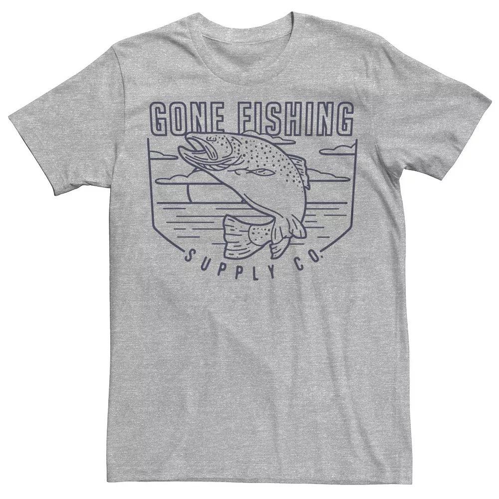 Men's Gone Fishing Supply Co. Salmon Graphic Tee, Size: Medium, Athletic Grey Product Image