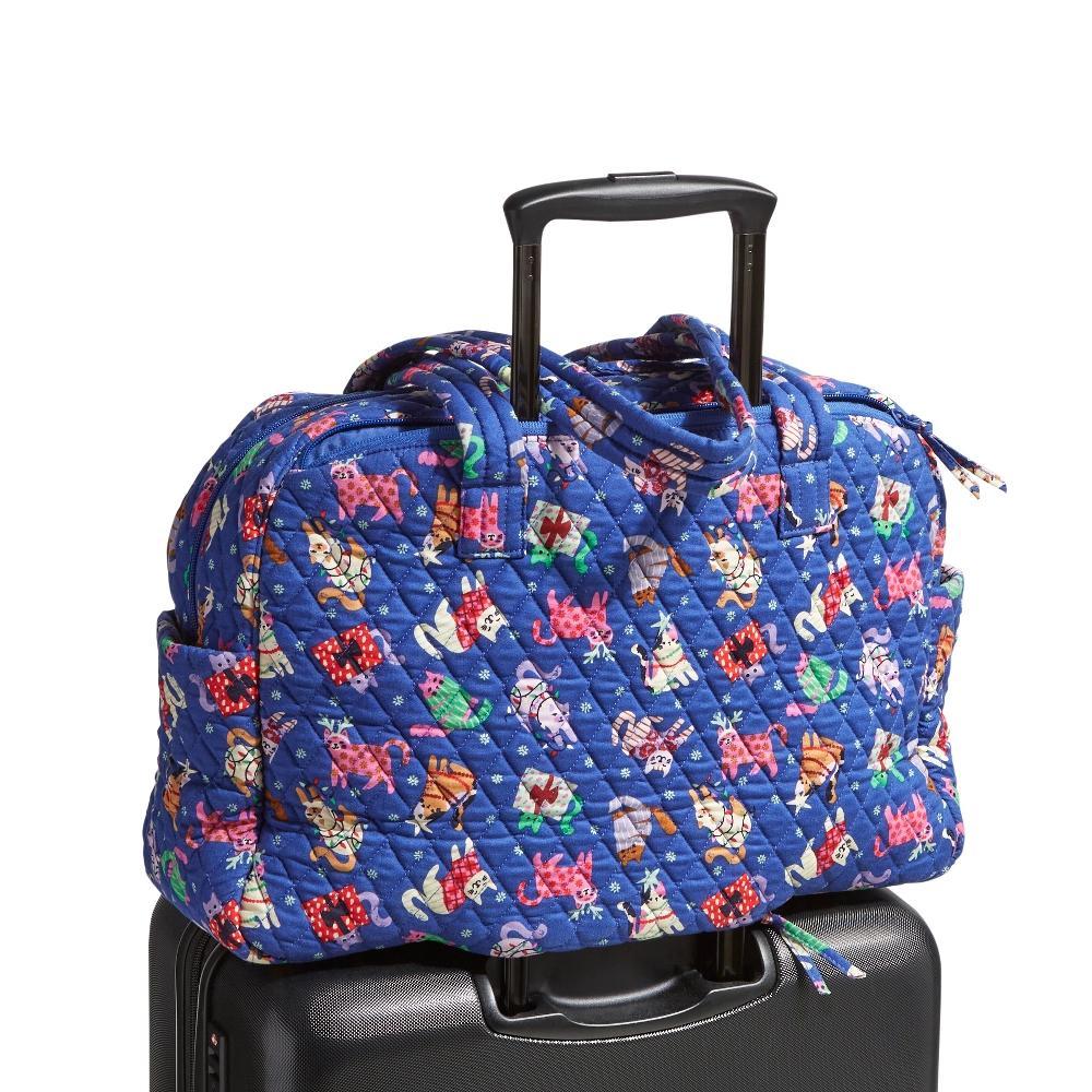 Vera Bradley Women's Outlet Cotton Weekender Travel Bag Catnip Christmas Product Image