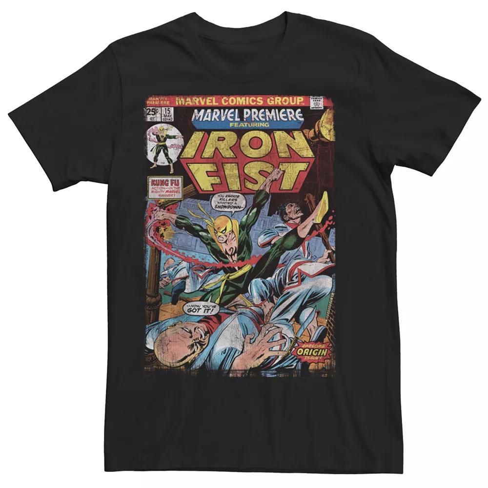 Men's Marvel Iron Fist Comic Cover Graphic Tee, Size: Large, Black Product Image