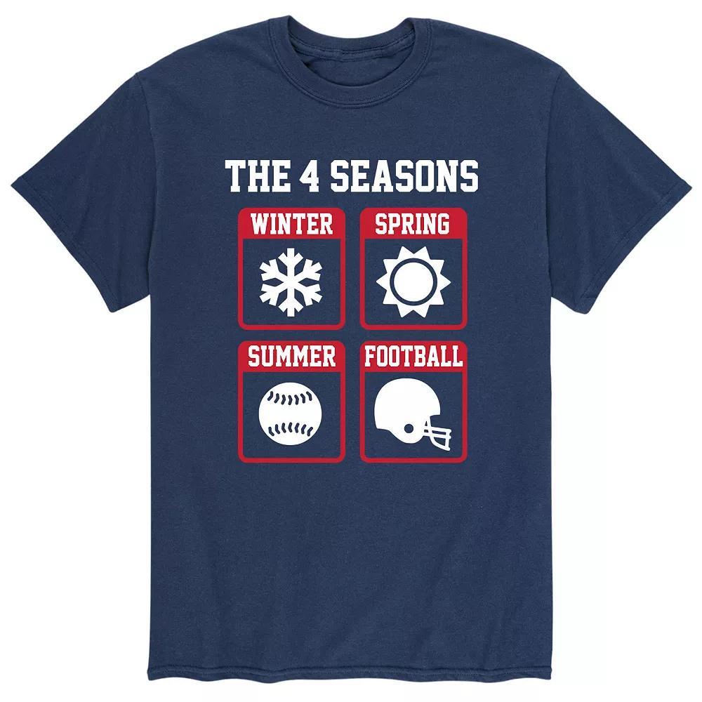 Mens Football Season Tee Blue Product Image