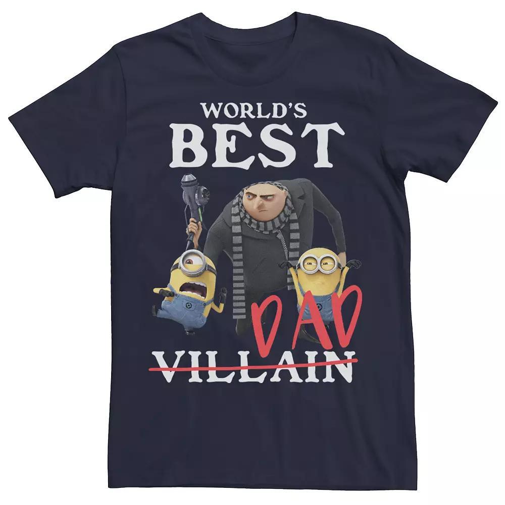 Men's Despicable Me Minions The Creature "World's Best Dad" Portrait Tee, Size: Large, Blue Product Image