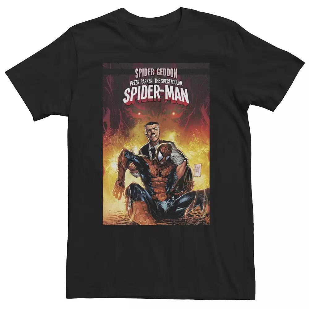 Big & Tall Marvel Spider-Man Fights Morlun Comic Cover Tee, Men's, Size: XXL Tall, Black Product Image