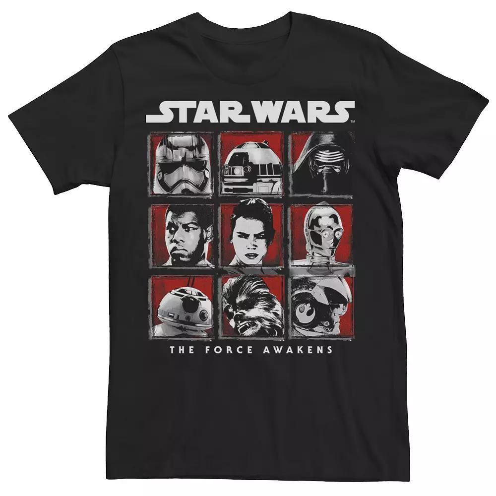 Men's Star Wars The Force Awakens Group Portrait Panels Tee, Size: XL, Black Product Image