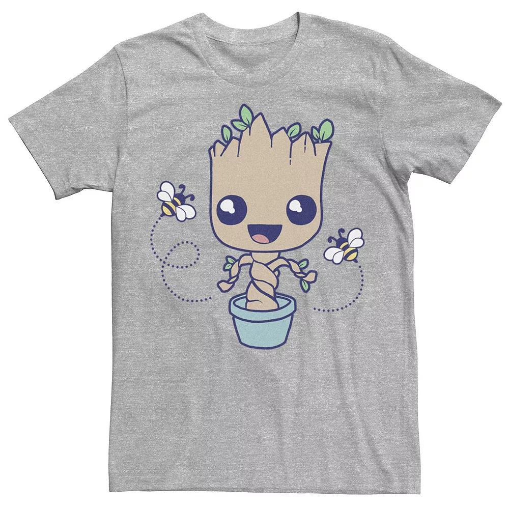 Men's Marvel Groot Hello Spring Bees Tee, Size: XXL, Athletic Grey Product Image