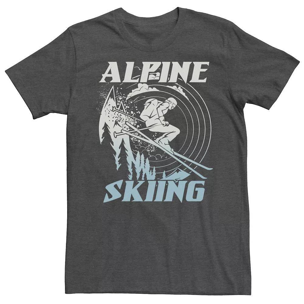 Men's Alpine Skiing Portrait Stamp Tee, Size: XL, Grey Heather Product Image