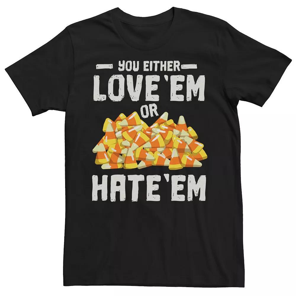 Men's Candy Corn Love 'Em or Hate 'Em Tee, Size: XL, Black Product Image