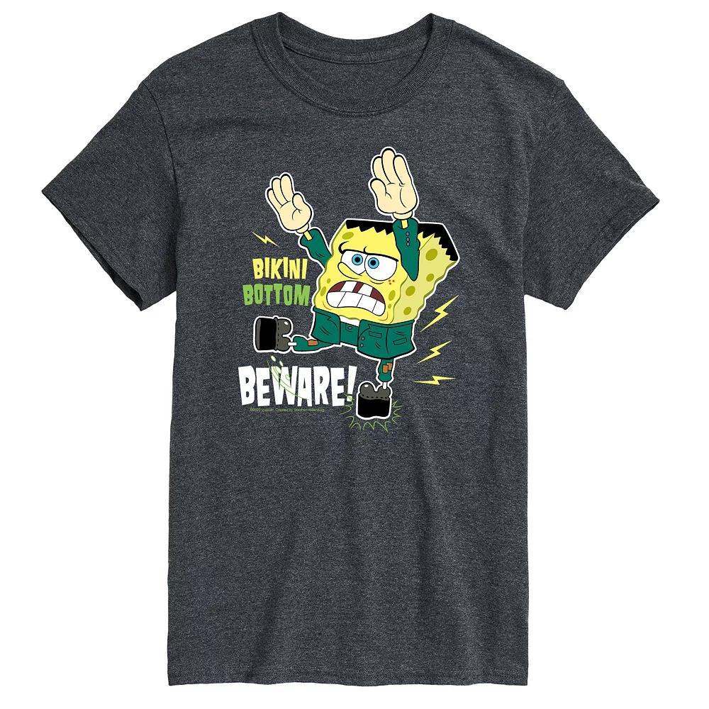 Big & Tall Spongebob Bikini Bottom Beware Graphic Tee, Mens Product Image