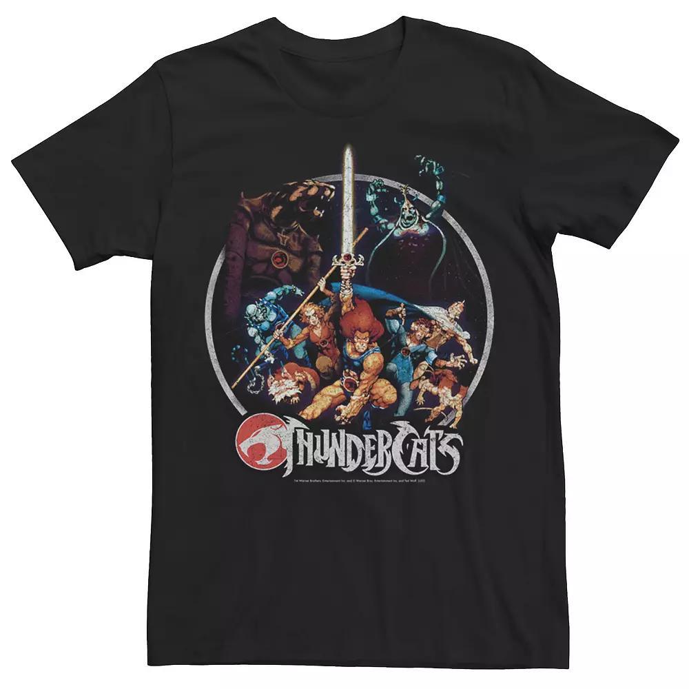 Big & Tall ThunderCats Group Shot Vintage Circle Tee, Men's, Size: XLT, Black Product Image