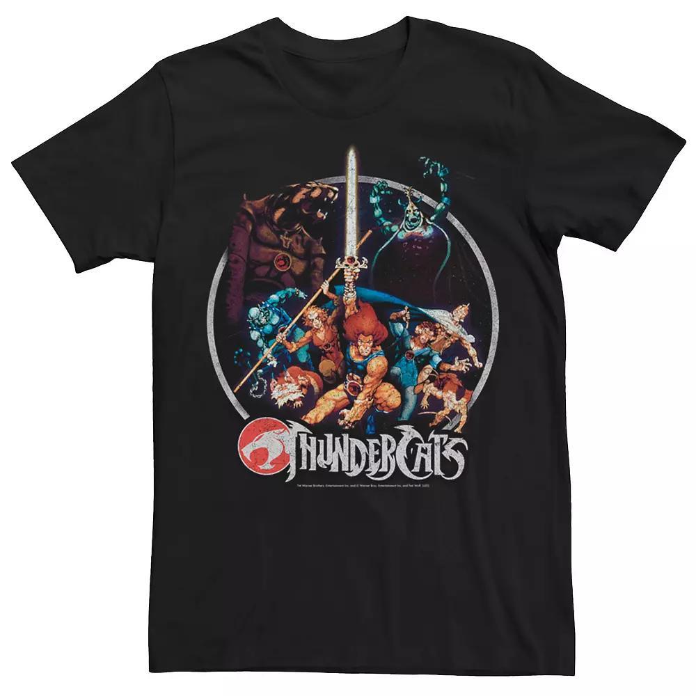 Men's ThunderCats Group Shot Vintage Circle Tee, Size: XXL, Black Product Image