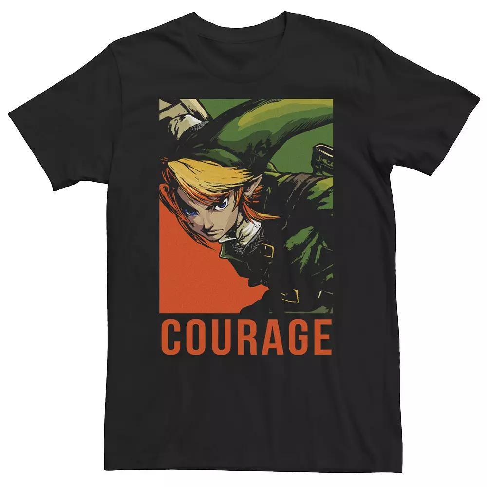 Big & Tall Zelda Link Courage Portrait Poster Tee, Men's, Size: Large Tall, Black Product Image