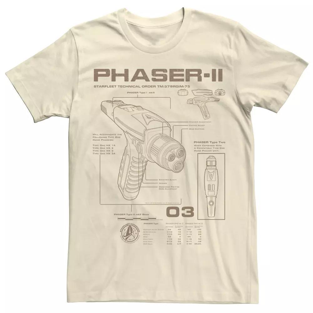 Men's Star Trek Discovery Phaser-II Schematics Graphic Tee, Size: XL, Natural Product Image