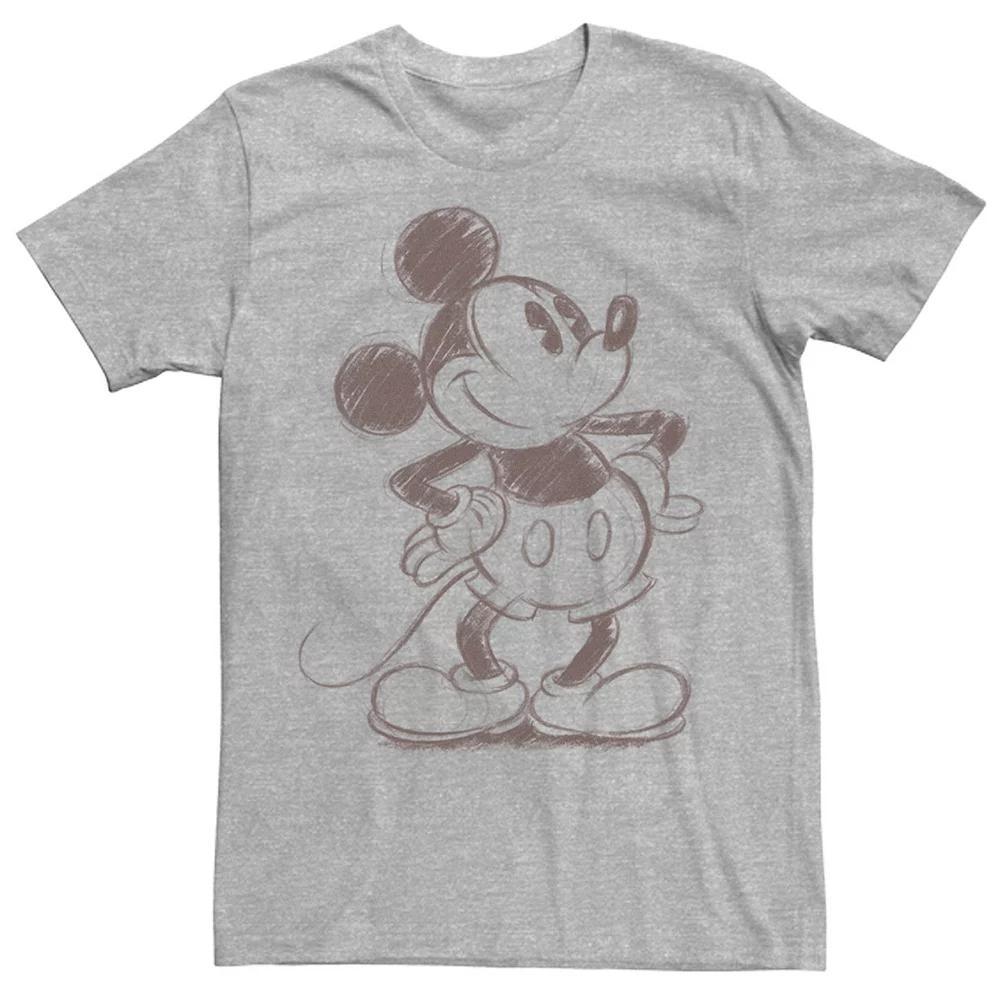 Disney's Mickey Mouse Men's Pencil Sketch Original Graphic Tee, Size: XS, Med Grey Product Image