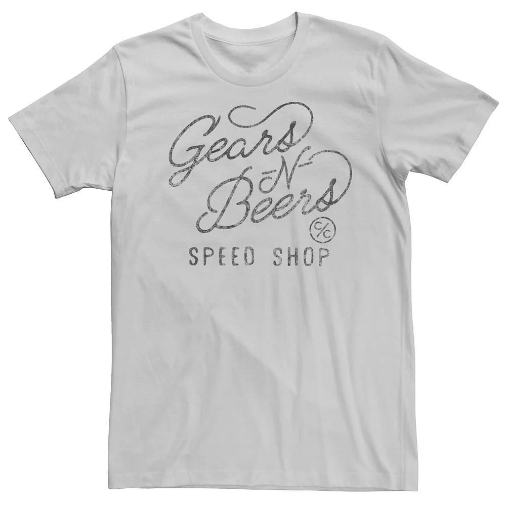 Men's Gear And Beer Graphic Tee, Size: XXL, Silver Product Image