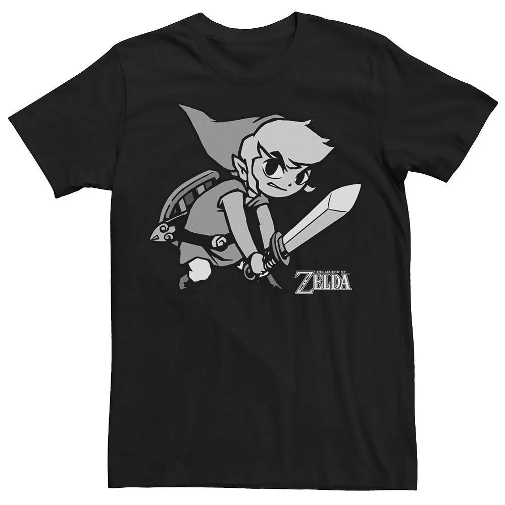 Men's Nintendo Zelda Wind Waker Link Fight Stance Tee, Size: 3XL, Black Product Image