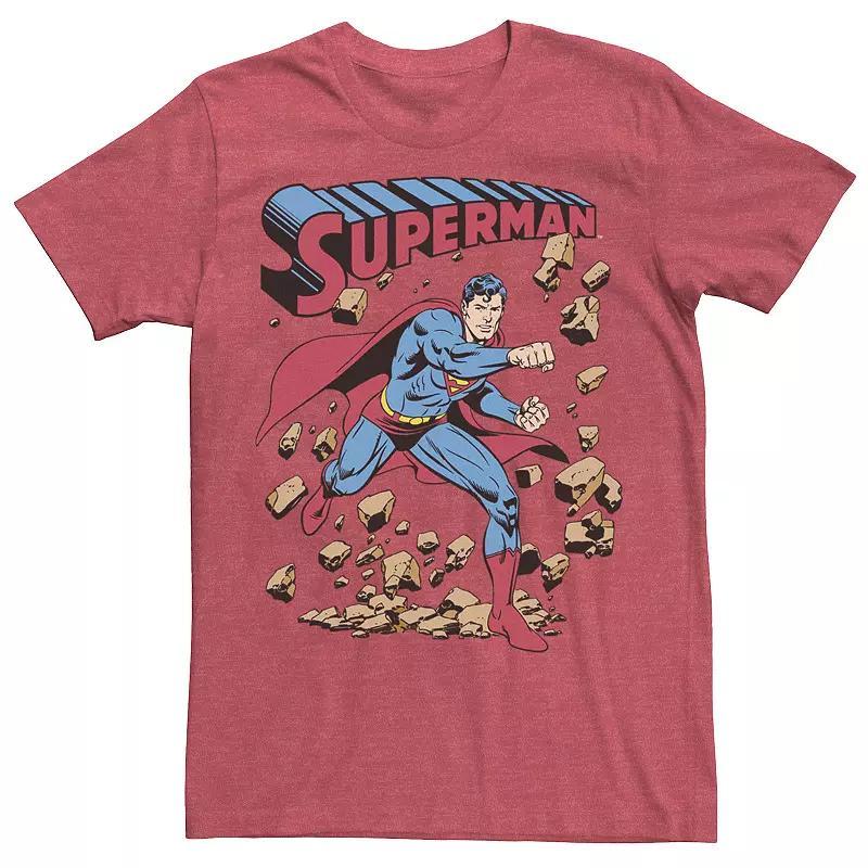 Young Men's DC Comics Superman Smash Rocks Vintage Poster Tee, Size: Medium, Royal Product Image