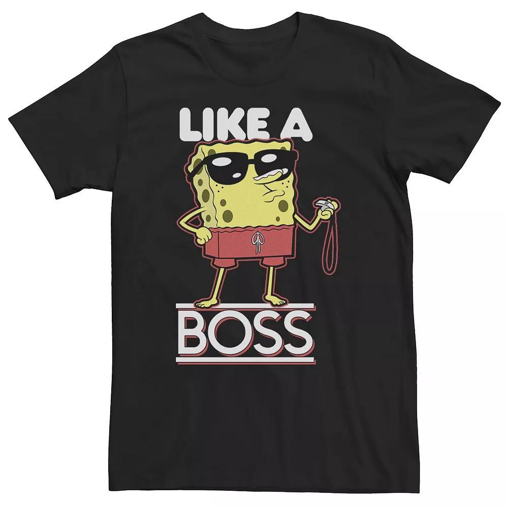 Men's Spongebob Like A Boss Lifeguard Portrait Tee, Size: XXL, Black Product Image