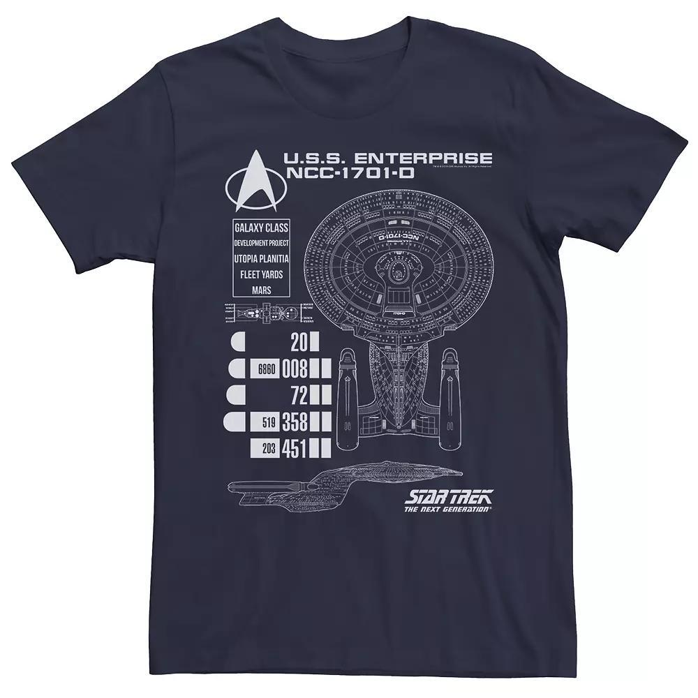 Men's Star Trek Ship Schematics Tee, Size: Medium, Blue Product Image