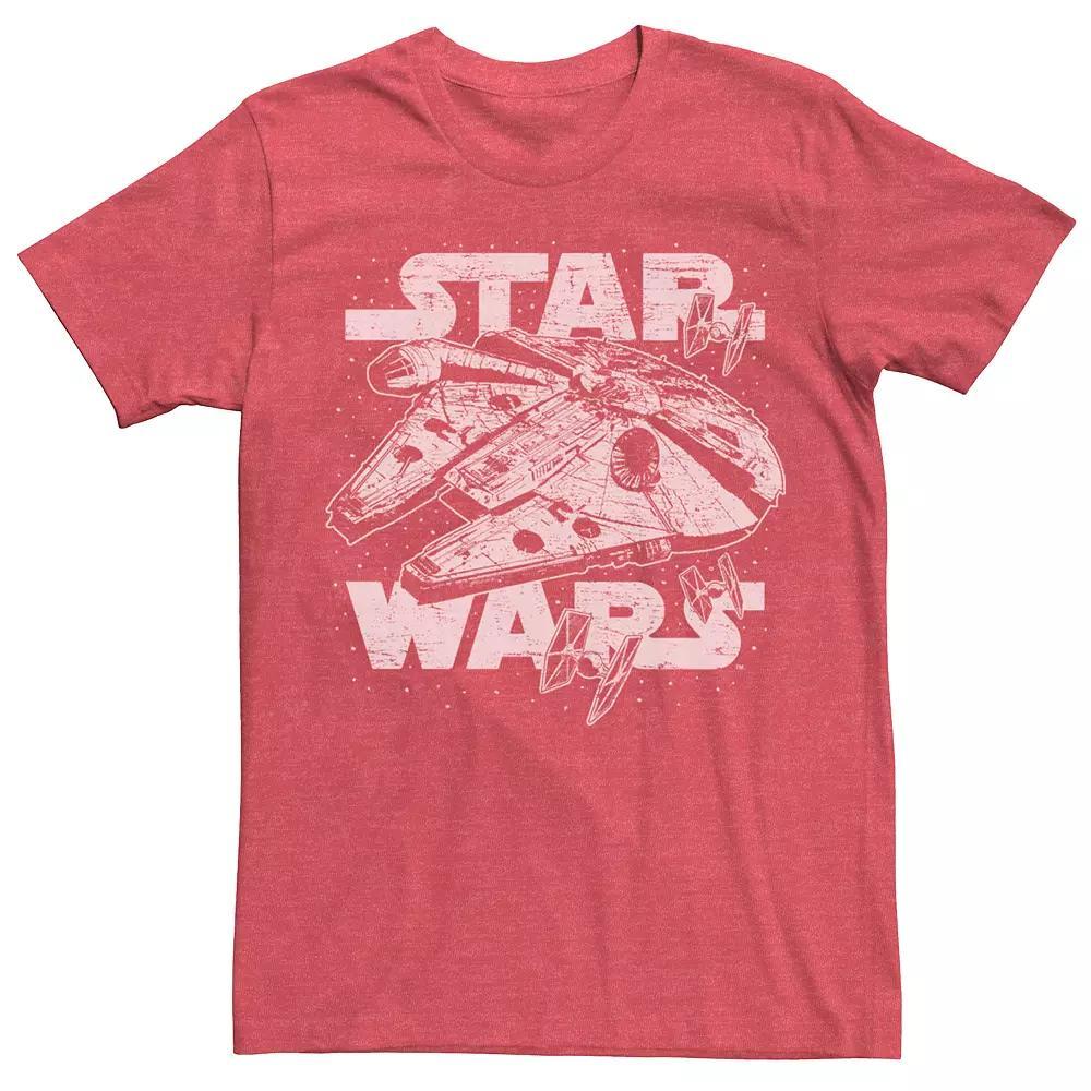 Men's Star Wars Millennium Falcon TIE Fighter Logo Tee, Size: 3XL, Red Grey Product Image