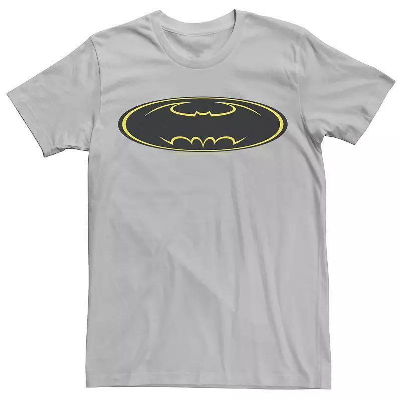 Men's DC Comics Batman Yellow Line Chest Logo Tee, Size: XL, Athletic Grey Product Image