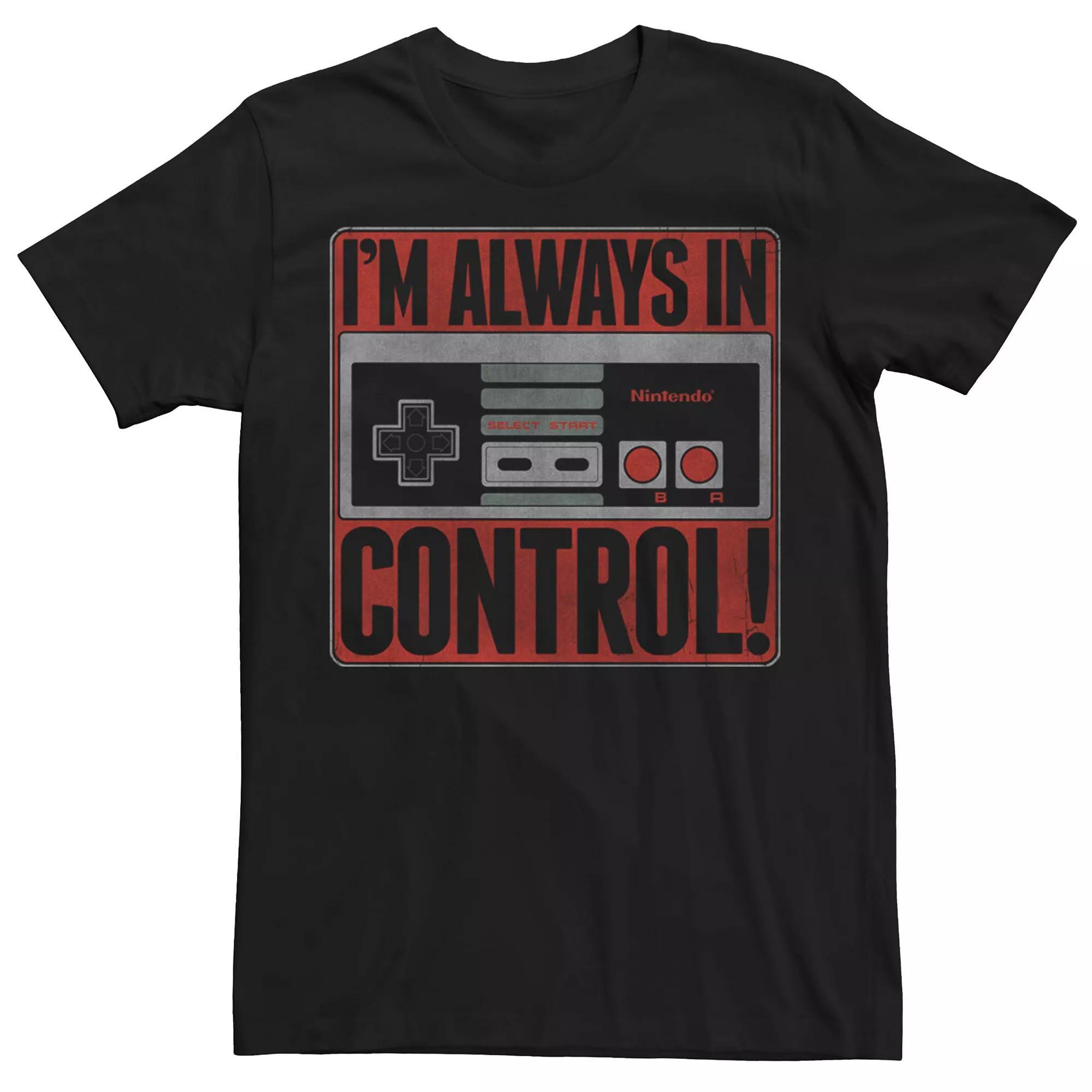 Men's Nintendo "I'm Always In Control" Tee, Size: Medium, Black Product Image