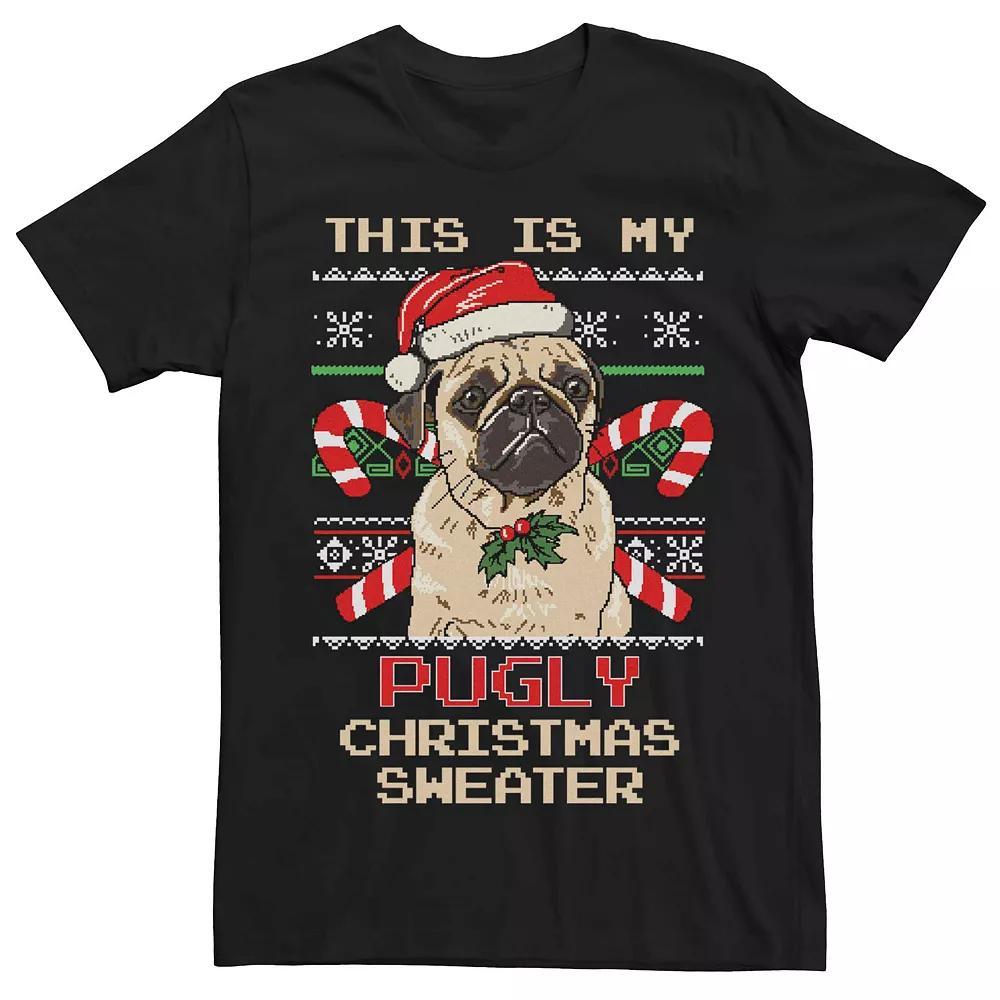 Men's Pugly Christmas Sweater Style Tee, Size: Large, Kelly Product Image