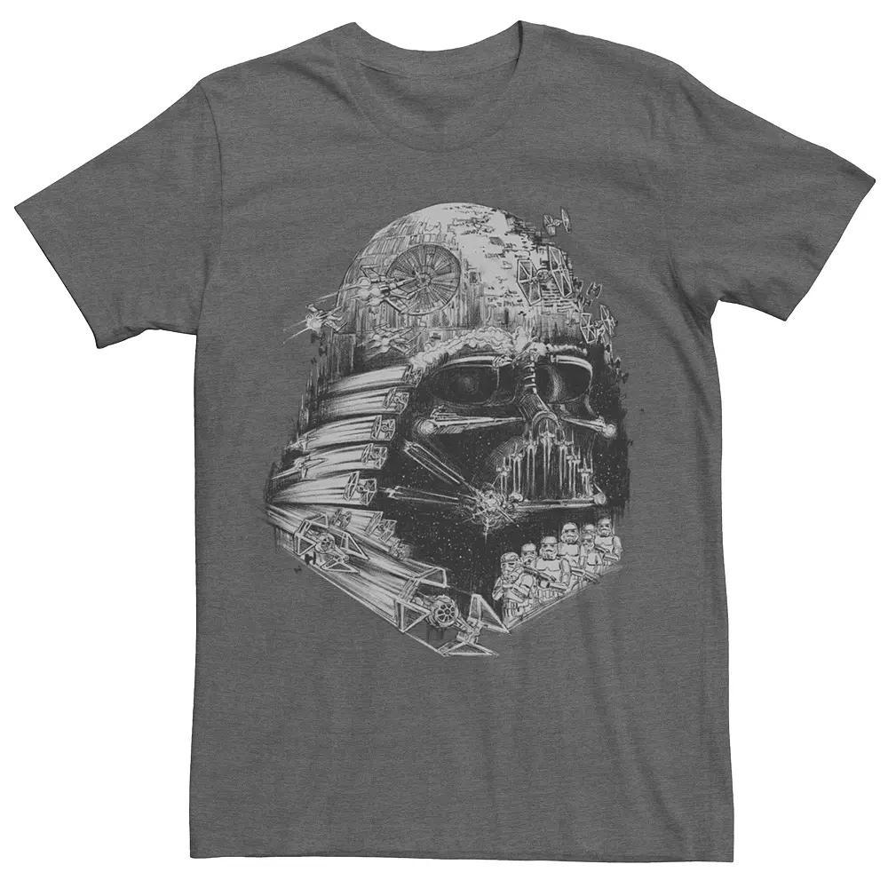 Men's Star Wars Darth Vader Helmet Collage Short Sleeve Tee, Size: XL, Grey Heather Product Image