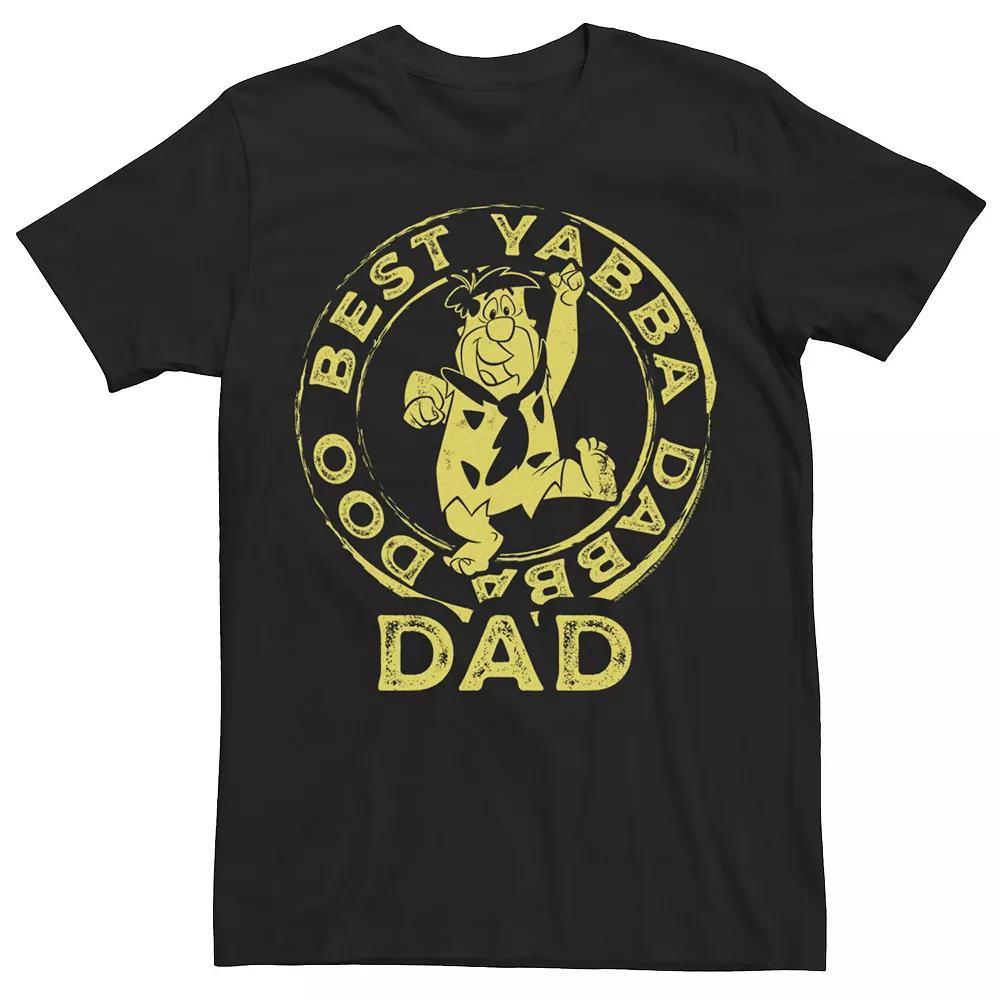 Men's The Flintstones Fred Best Yabba Dabba Doo Dad Yellow Stamp Tee, Size: XXL, Black Product Image