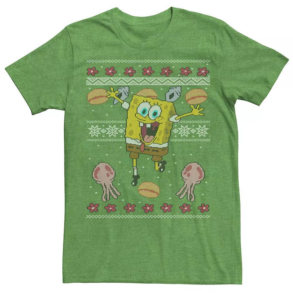 Men's Nickelodeon SpongeBob SquarePants Jellyfish Christmas Tee, Size: XL, Kelly Grey Product Image