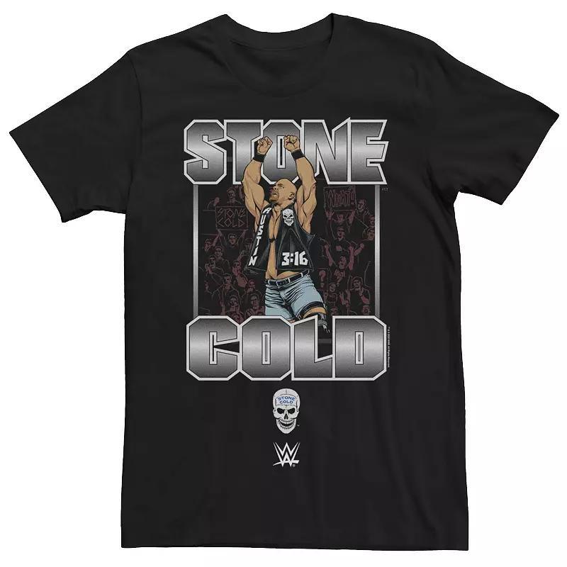 Men's WWE Stone Cold Crowd Comic Poster Tee, Size: Medium, Black Product Image