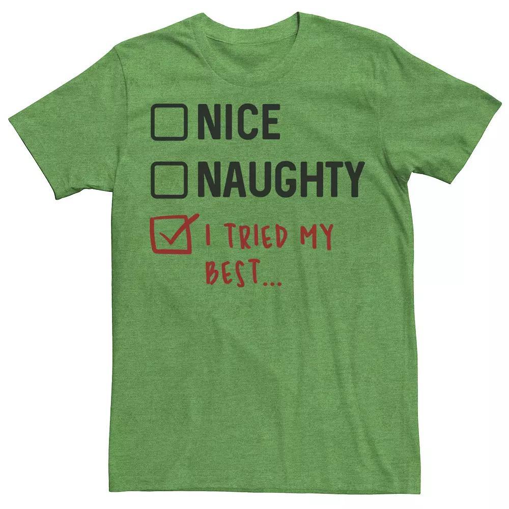 Men's 'I Tried My Best' Check List Tee, Size: 3XL, Kelly Grey Product Image