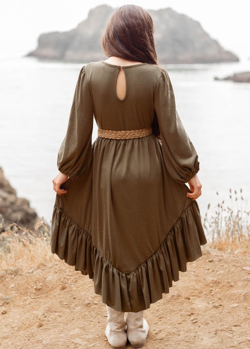 Tatum Dress in Olive Girls Product Image