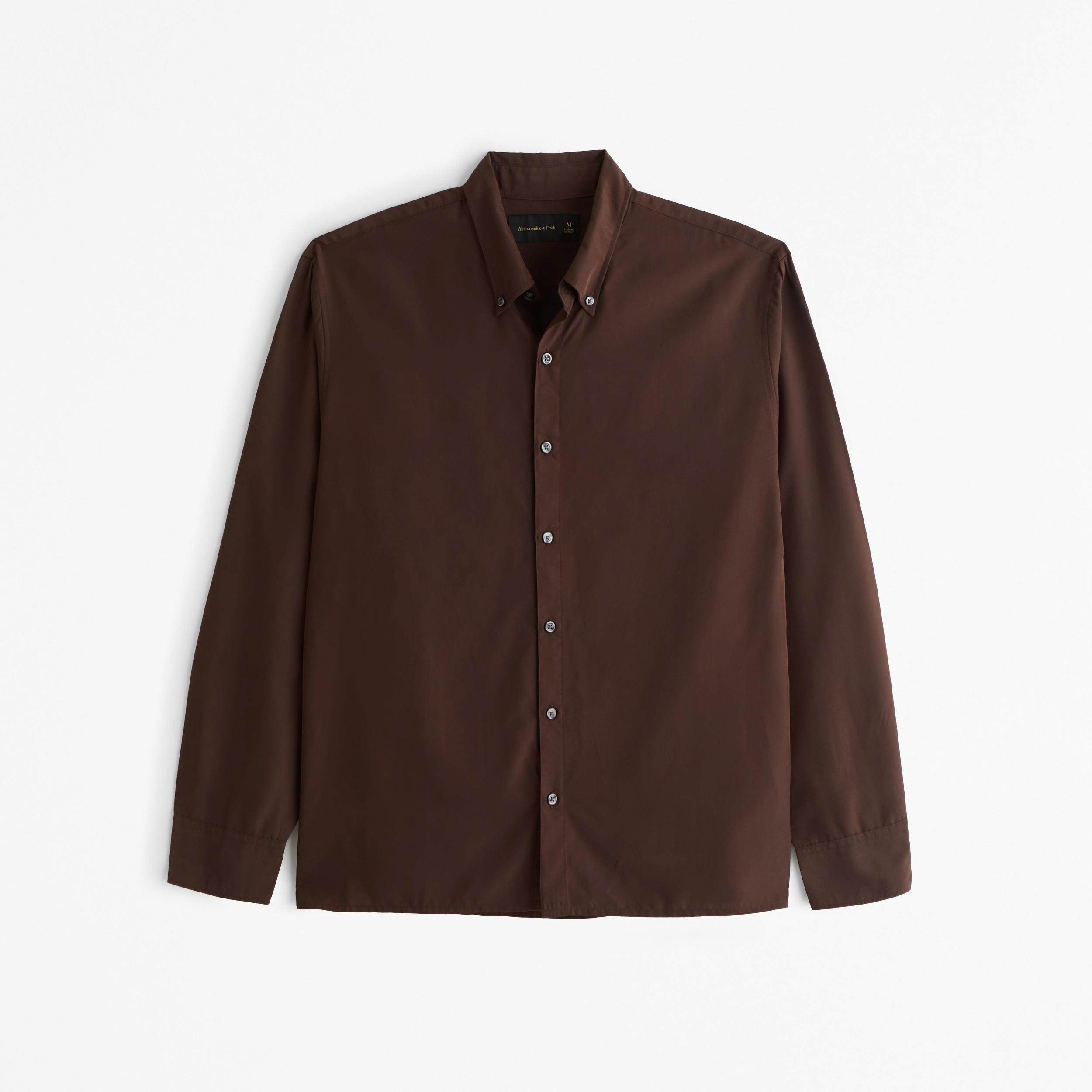 Long-Sleeve Cupro Button-Up Shirt Product Image