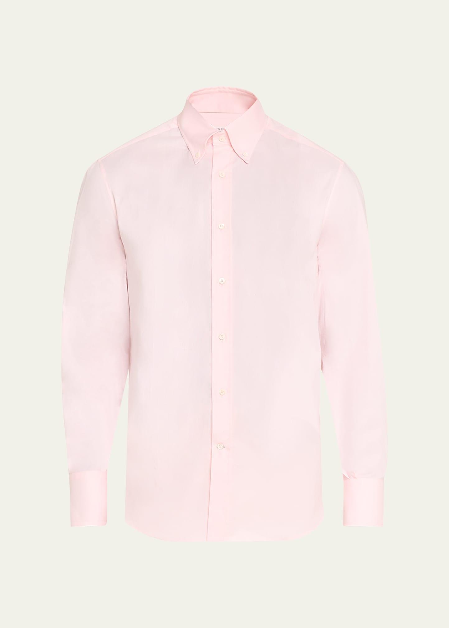 Men's Solid Cotton Sport Shirt Product Image