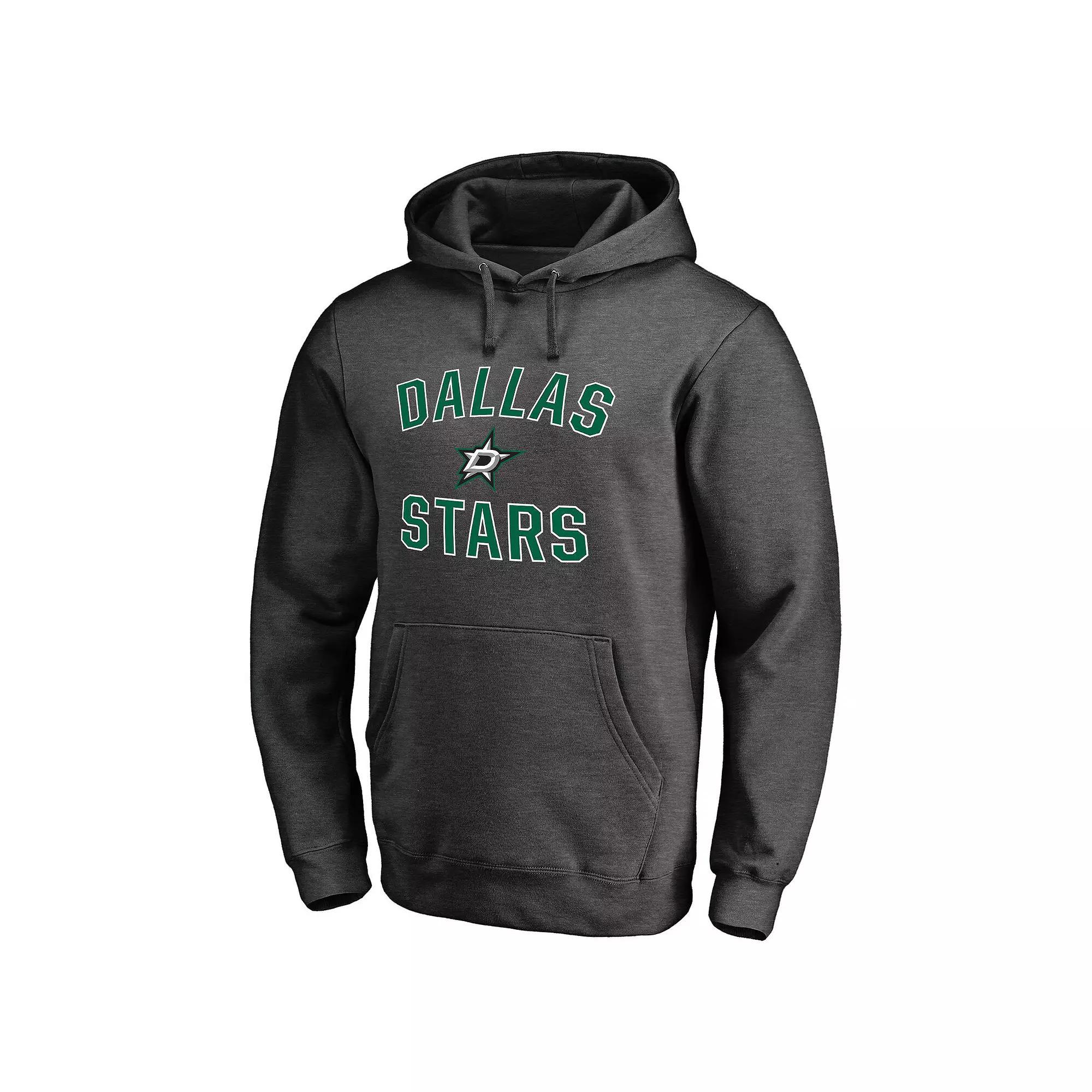 Men's Heather Charcoal Dallas Stars Victory Arch Team Fitted Pullover Hoodie, Size: Medium, Str Charco Product Image