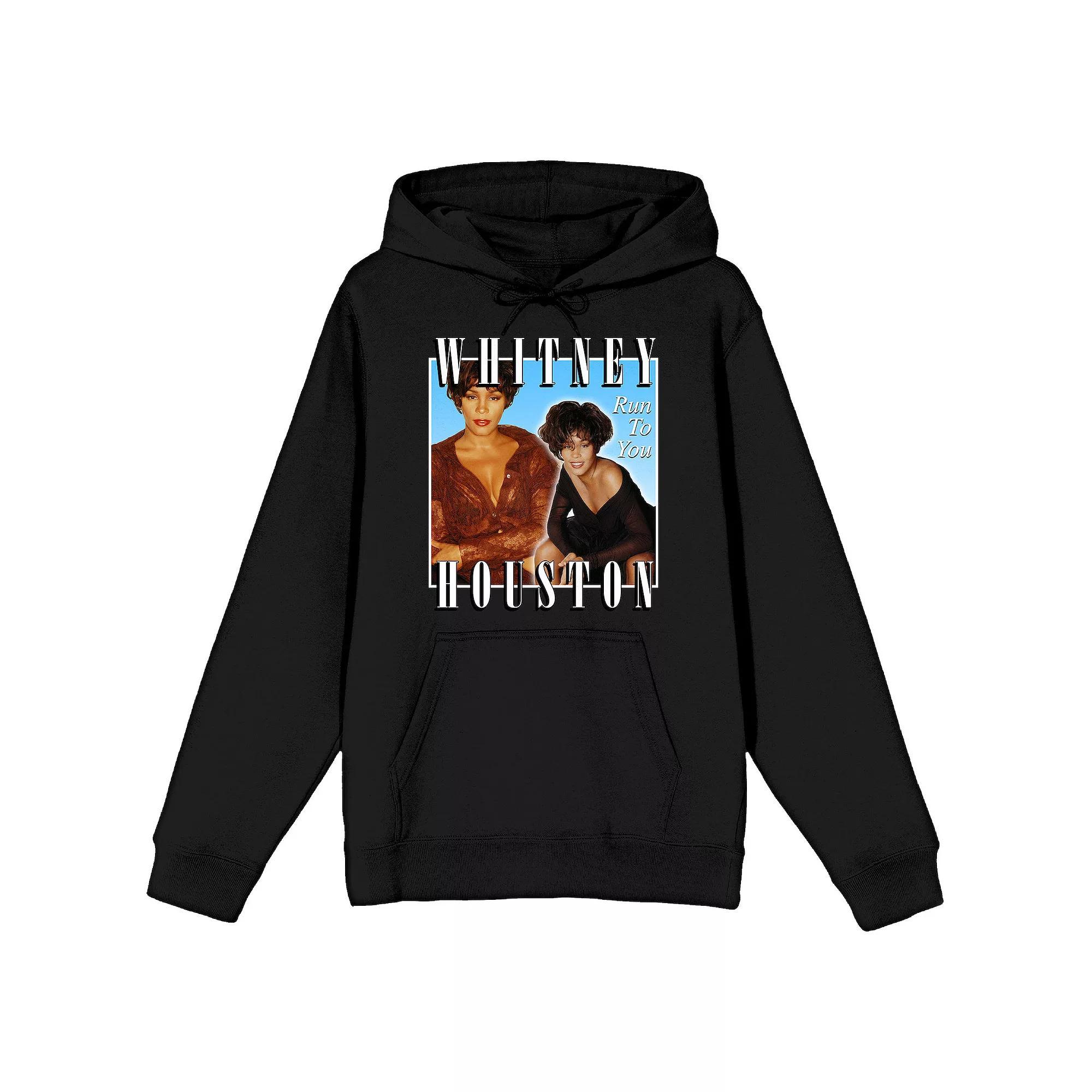 Men's Whitney Houston "Run To You" Album Graphic Hoodie, Size: XL, Black Product Image