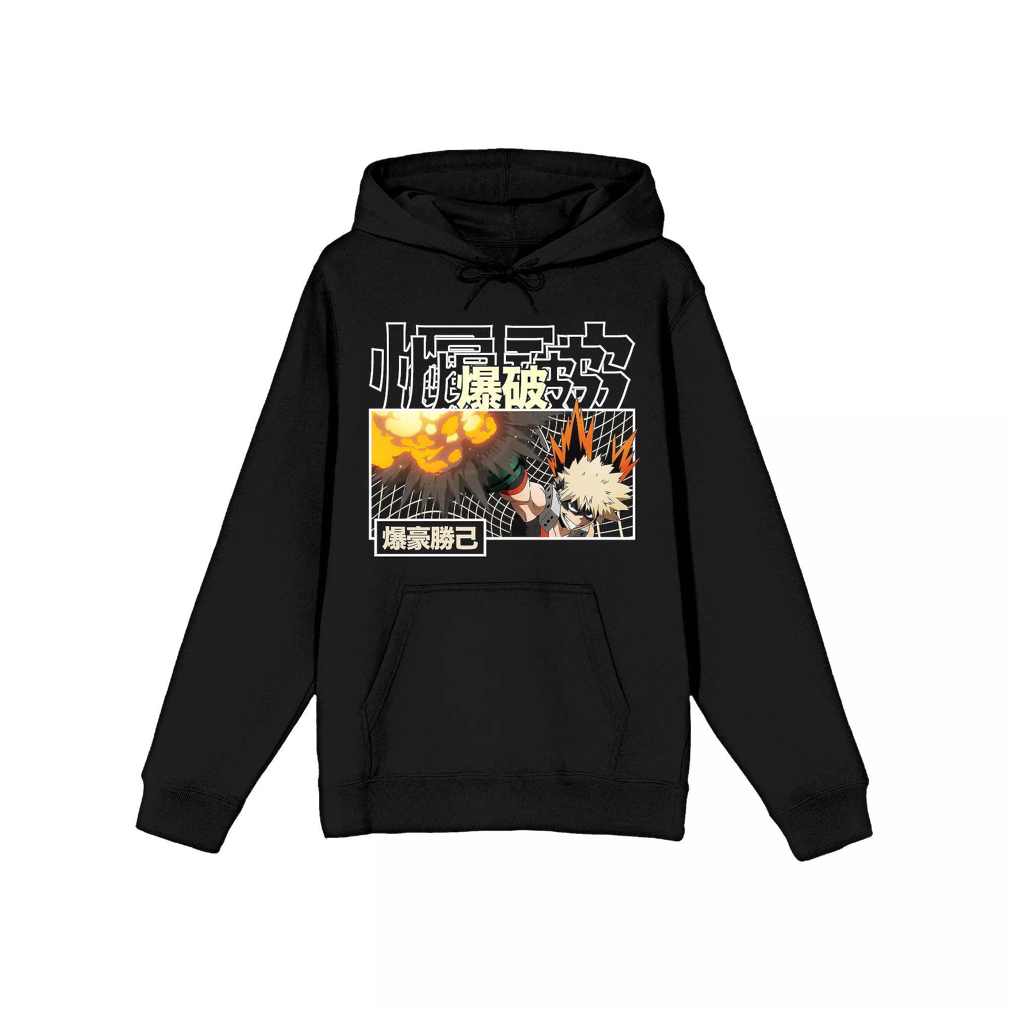 Men's My Hero Academia Hooded Sweatshirt, Size: Large, Black Product Image