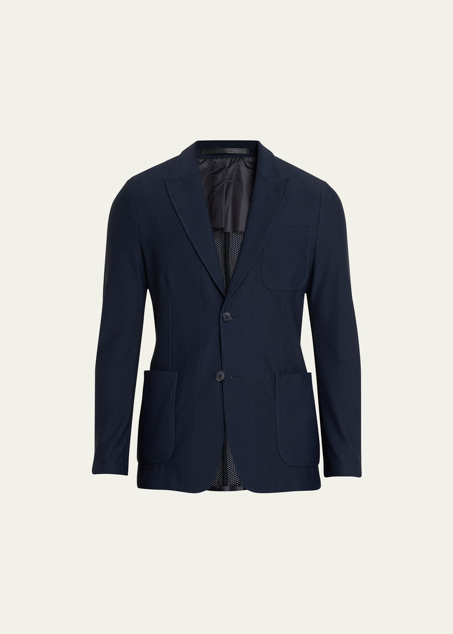 Mens Single-Breasted Rice Stitch Sport Coat Product Image