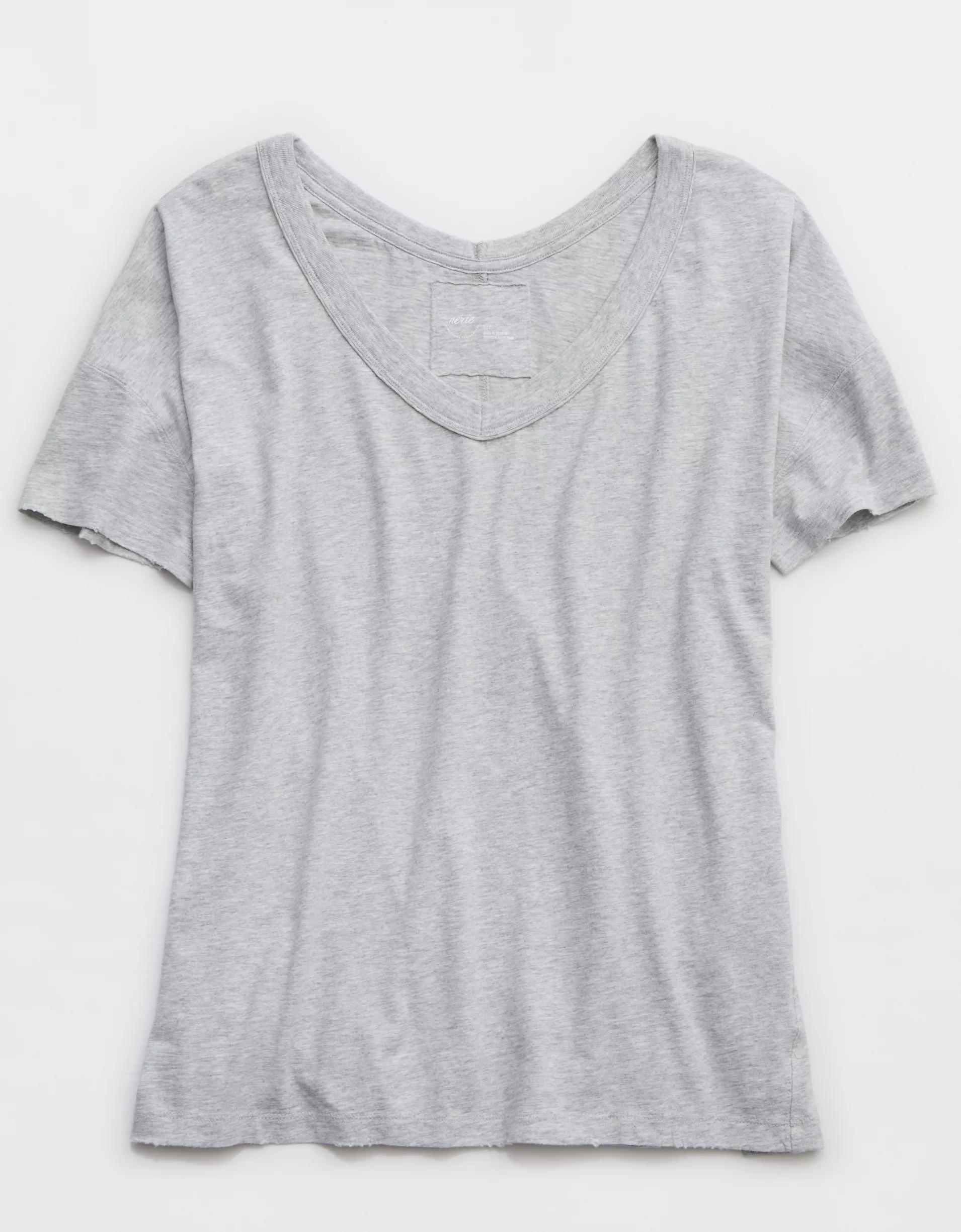 Aerie Oversized V-Neck Boyfriend T-Shirt Product Image