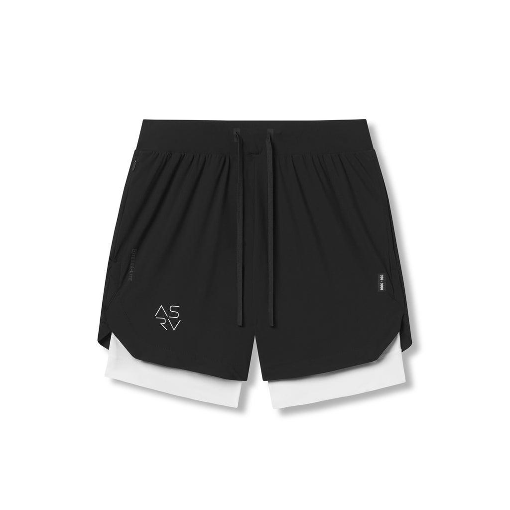 0866. Tetra-Lite® 7" Liner Short - Black "Cyber"/White Product Image