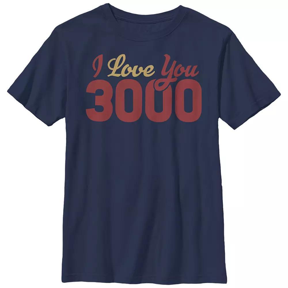 Boys 8-20 Husky Marvel Iron Man I Love You 3000 Graphic Tee, Boy's, Size: Large HUSKY, Blue Product Image