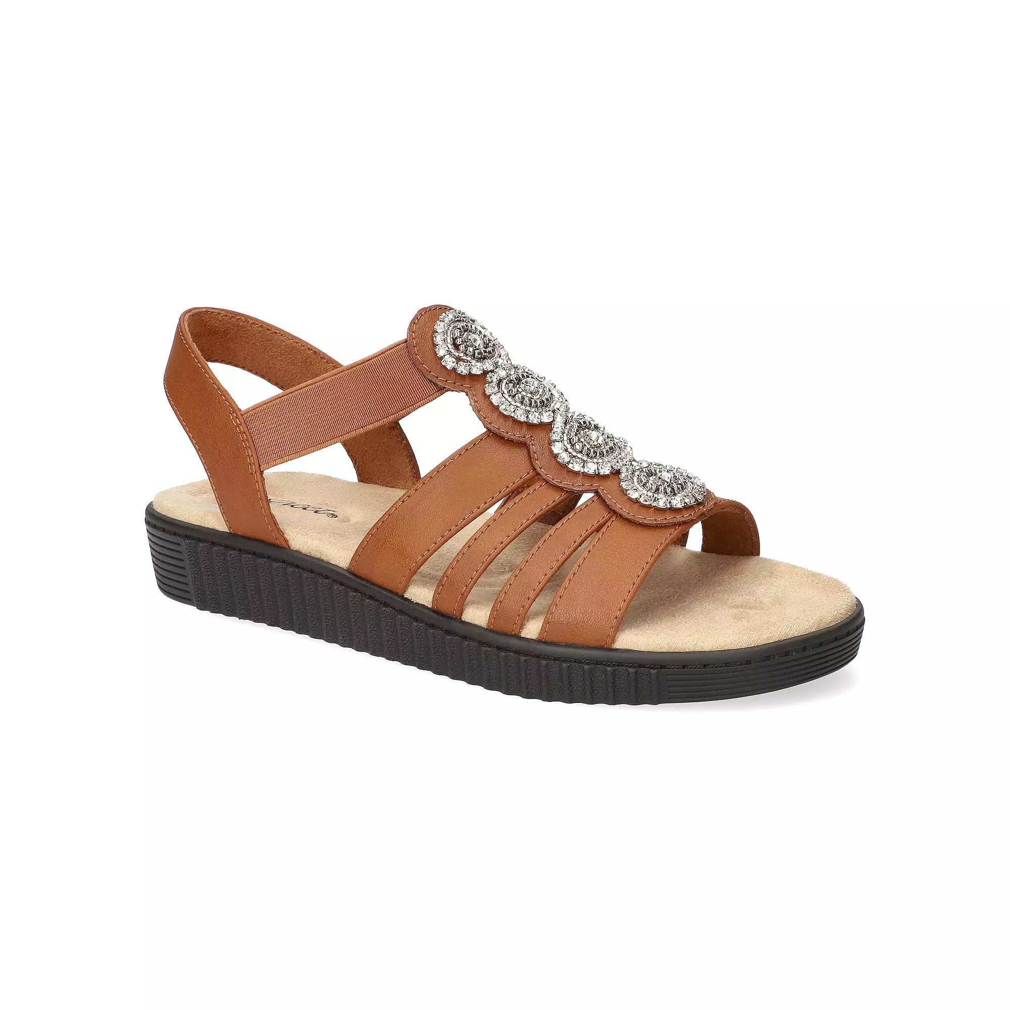 Easy Street Samira Women's Ornamented Platform Sandals, Size: 8 XW, Luggage Product Image