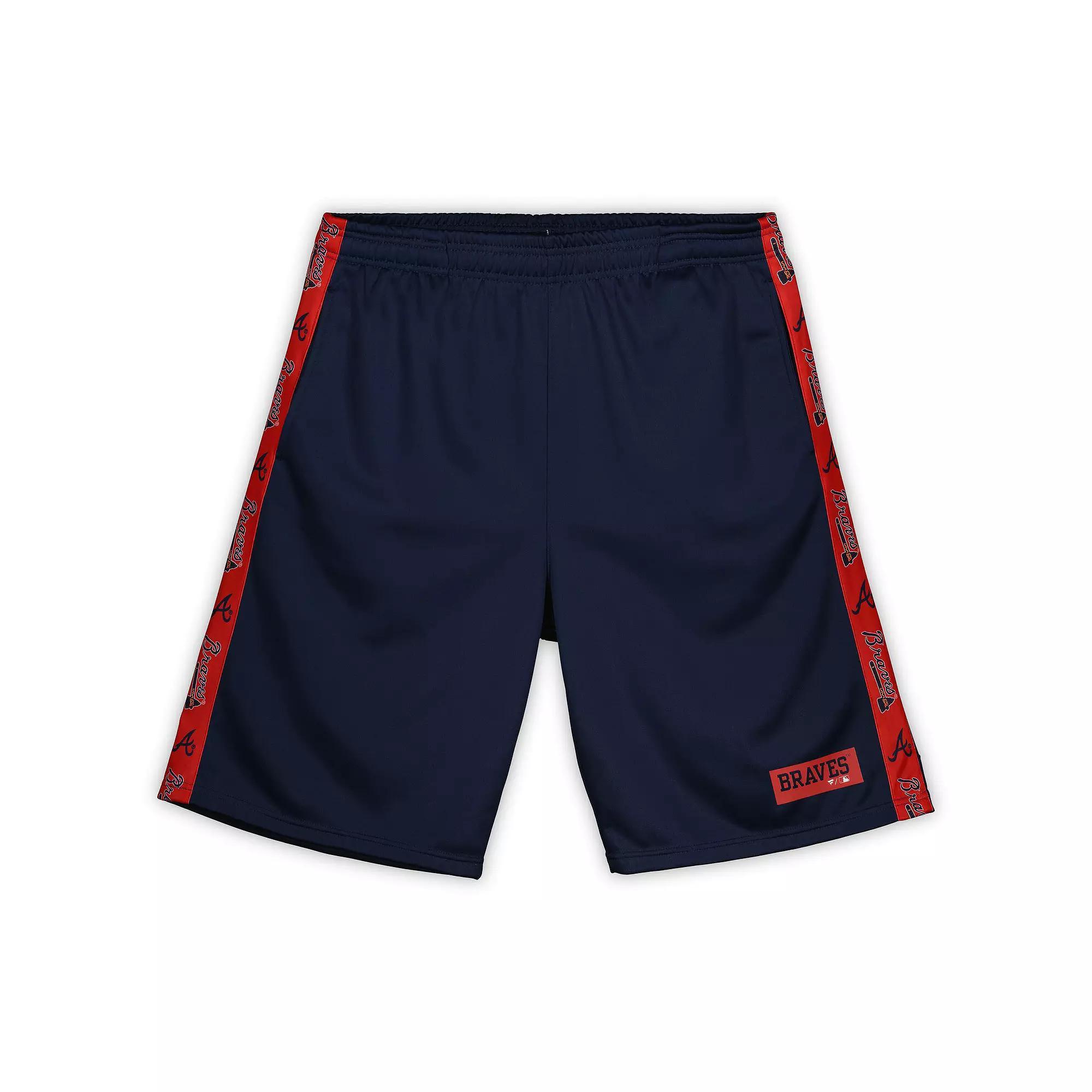 Men's Profile Navy Atlanta Braves Big & Tall Fleece Shorts, Size: 5XB, Blue Product Image