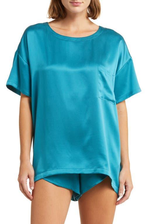 Womens Washable Silk Tee 2-Piece Pajama Set Product Image