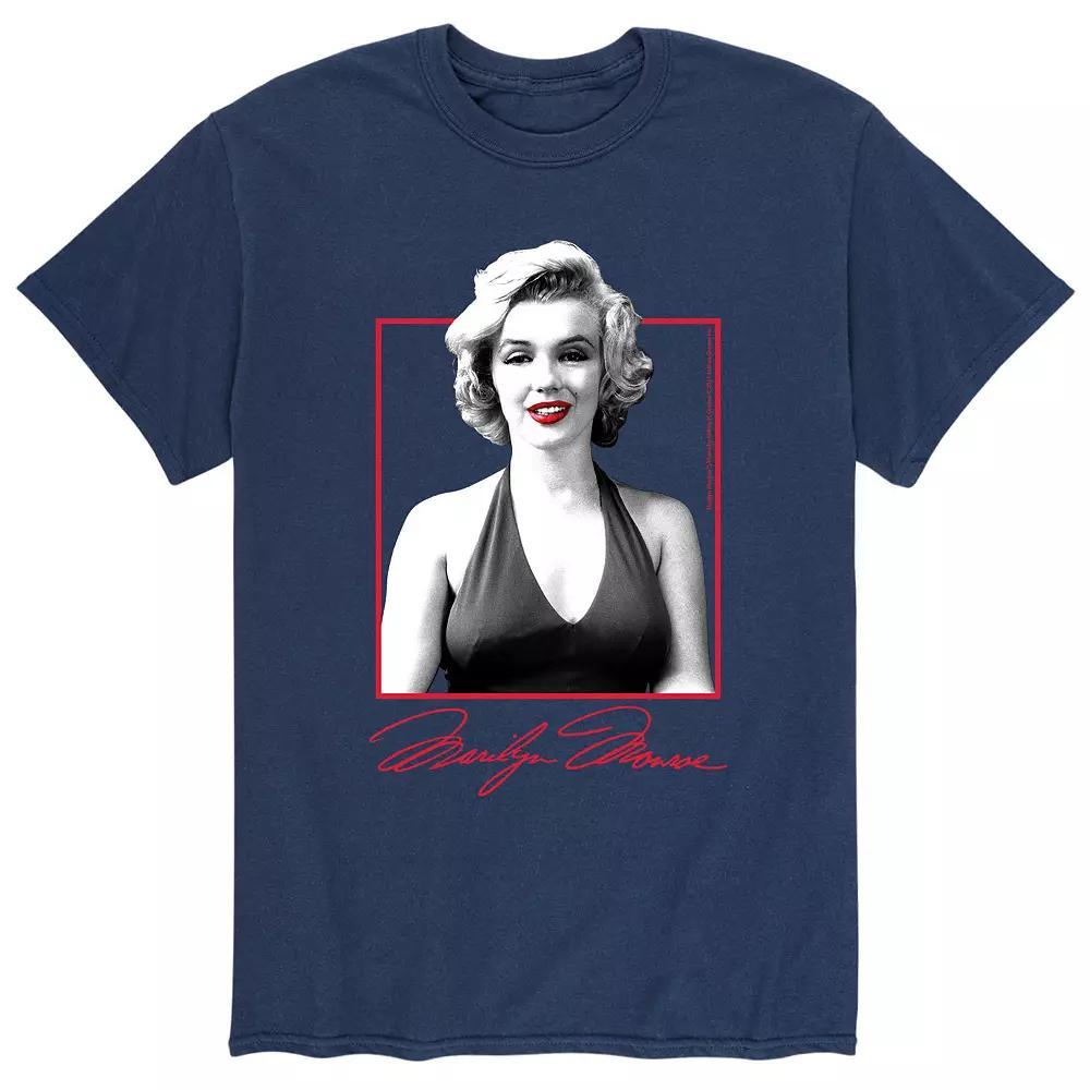 Mens Marilyn Monroe Black And White Tee Blue Product Image