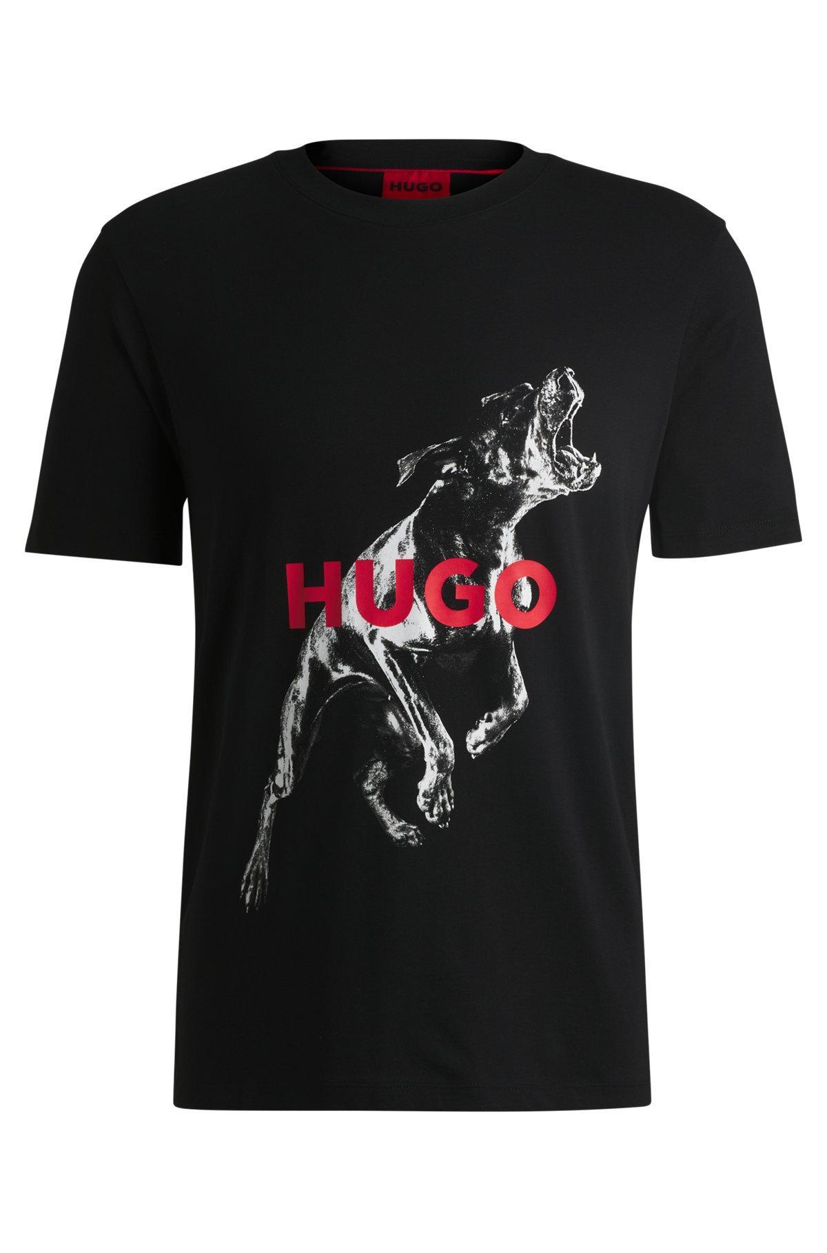 Oversize-fit T-shirt in cotton with animal graphic Product Image