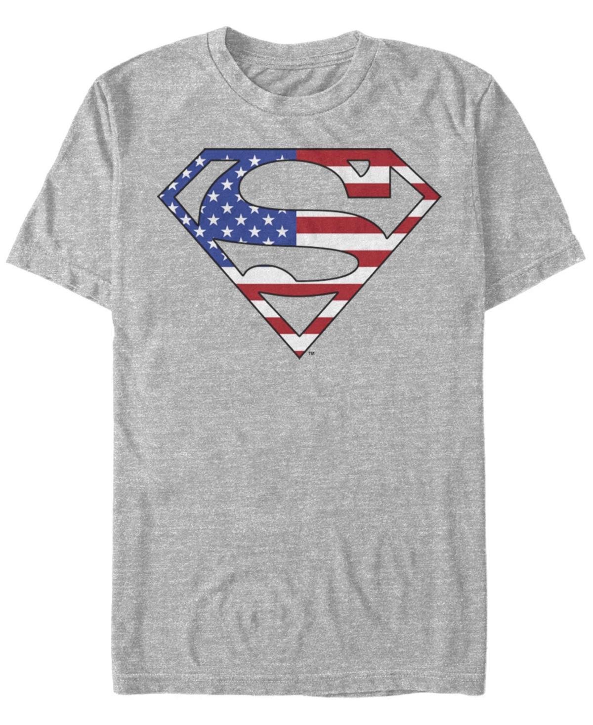 Men's DC Comics Superman US Hero Logo Tee, Size: XL, Athletic Grey Product Image