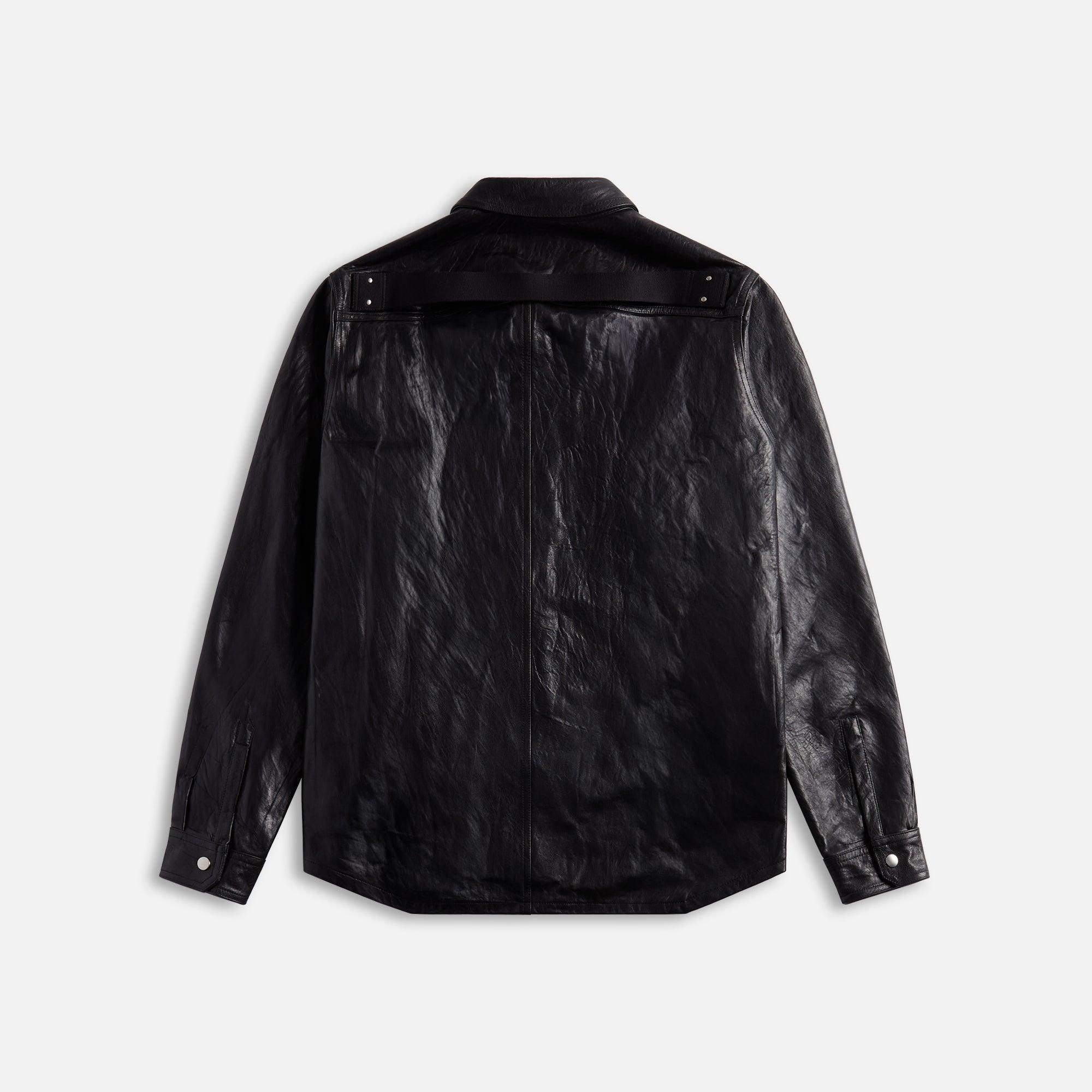 Rick Owens Pelle Outershirt - Black Male Product Image