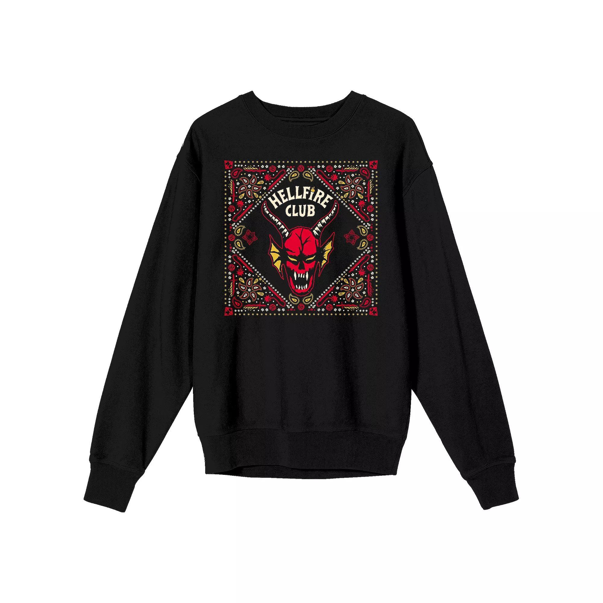 Men's Stranger Things Hellfire Long Sleeve Graphic Tee, Size: Large, Black Product Image