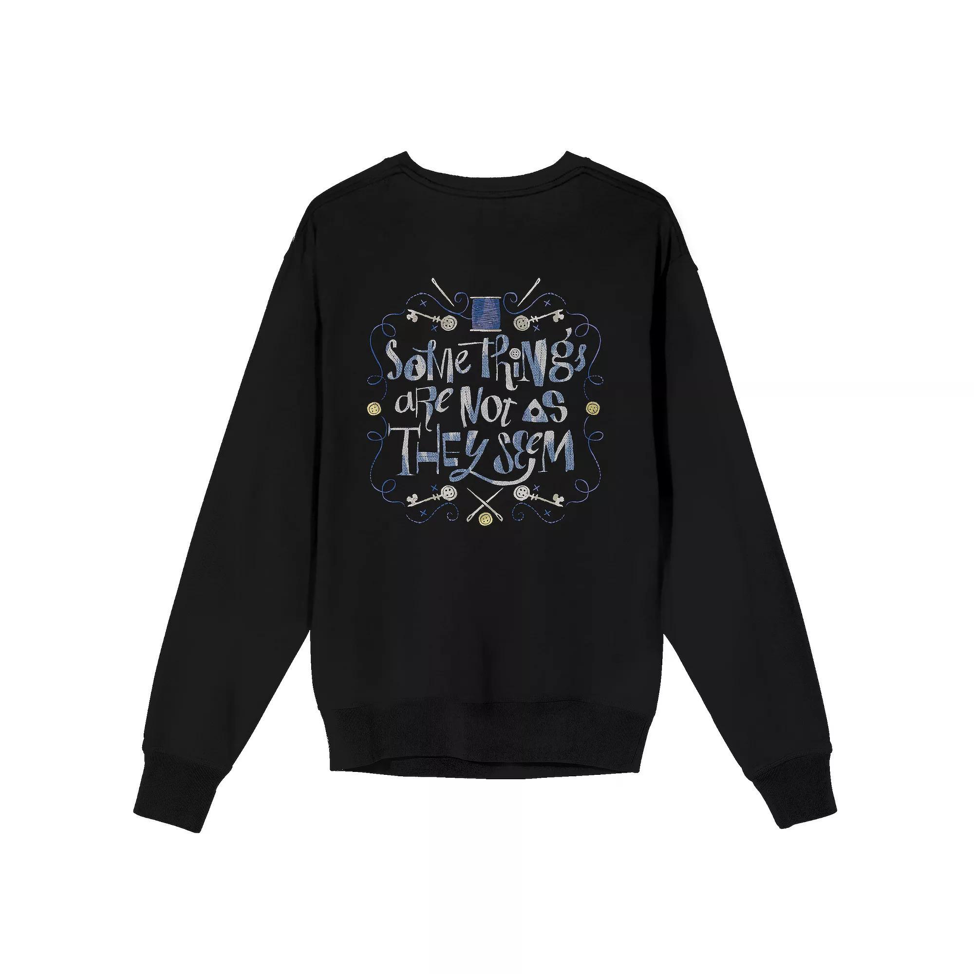 Men's Coraline Some Things Are Not As They Seem Graphic Sweatshirt, Size: XXL, Black Product Image